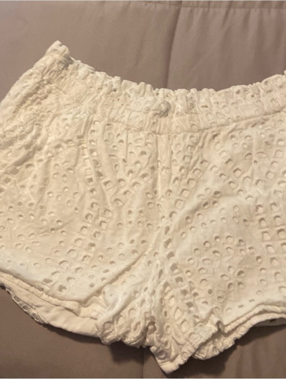 Express White Eyelet shorts